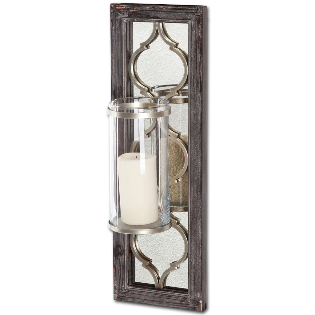 Antiqued Silver Wood | Glass | Antiqued-silver polished metal 
