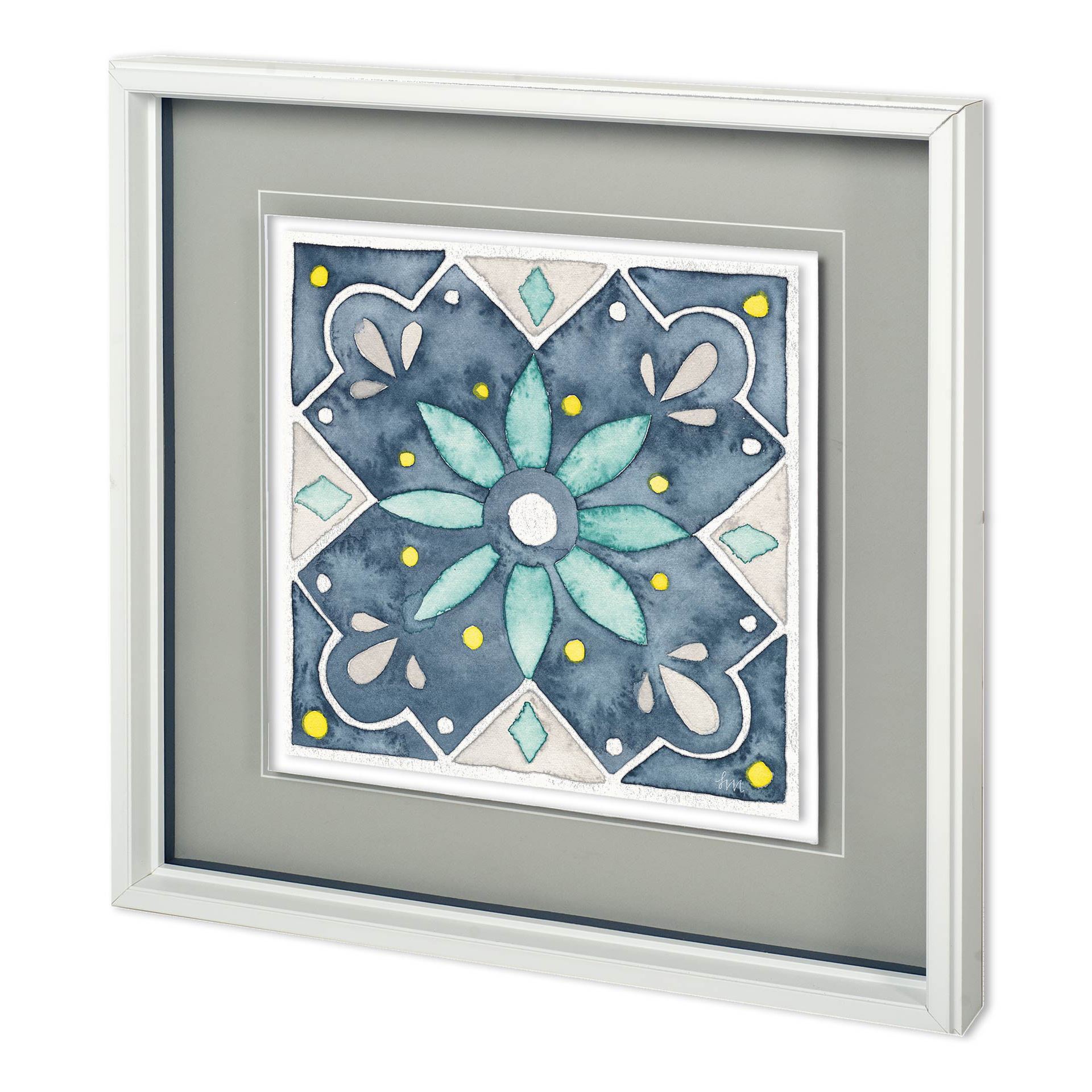 Garden Getaway Tile V Blue (25 x 25)