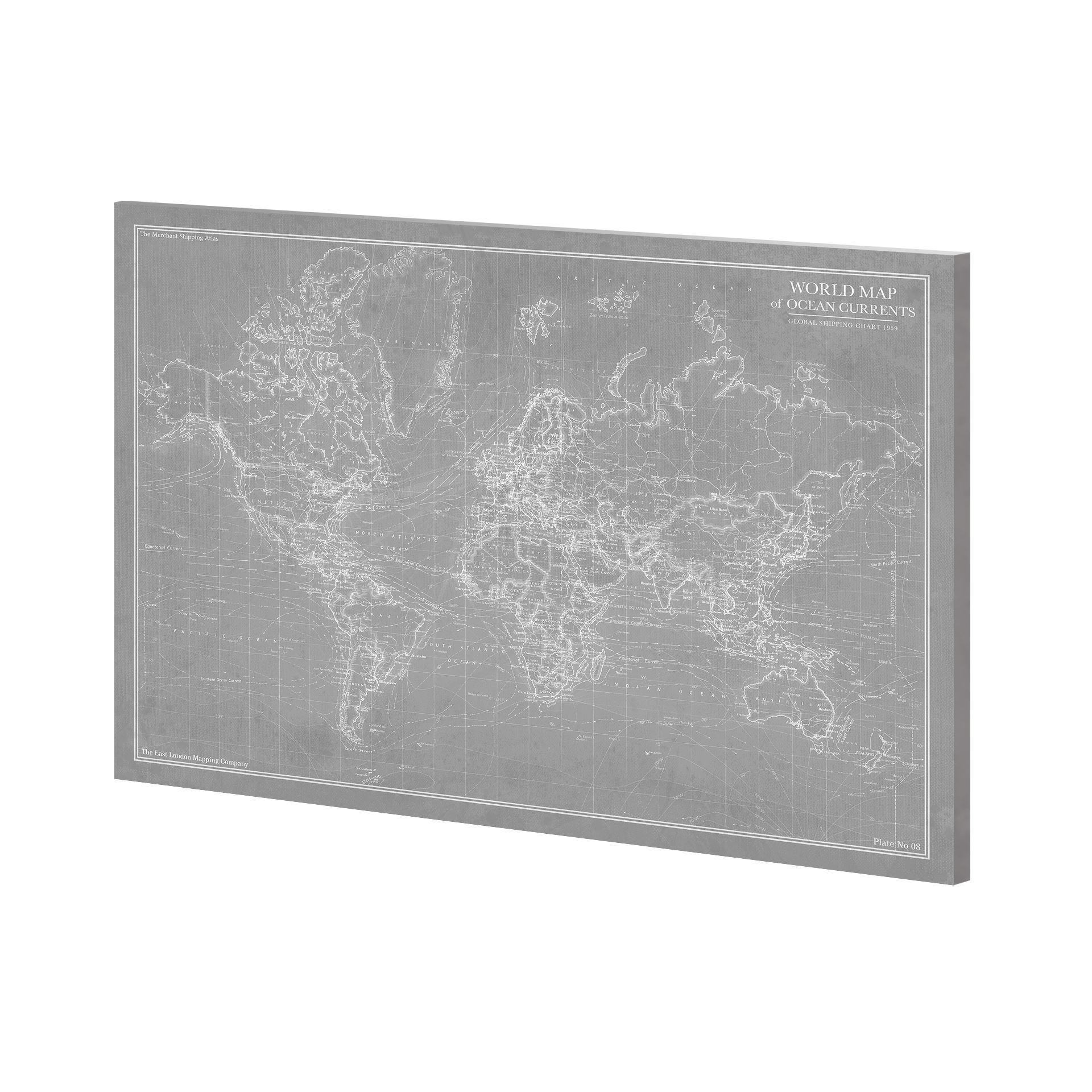 Explorer - World Map - Graphite (52 x 39)