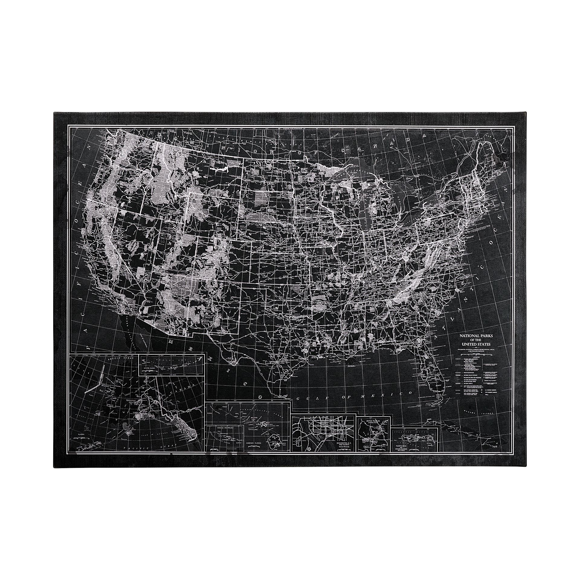 Explorer USA Map Noir (42 x 56)