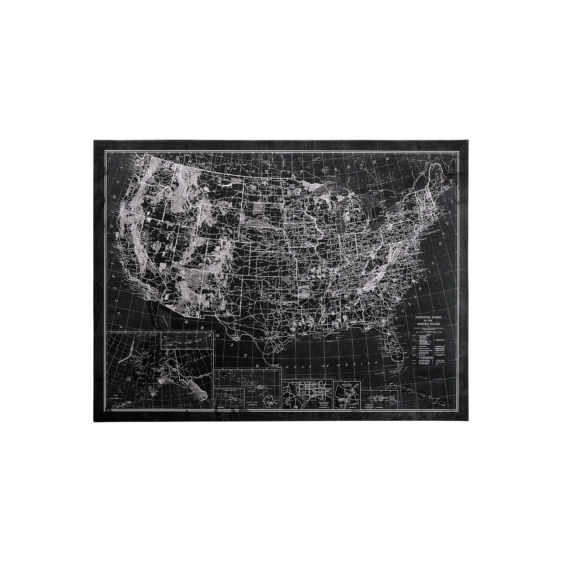 Explorer USA Map Noir (27 x 36)