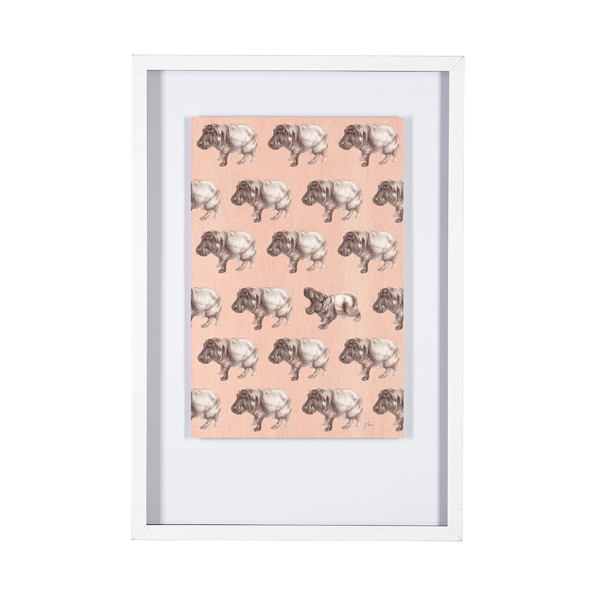 Peach Hippo II (21 x 31)