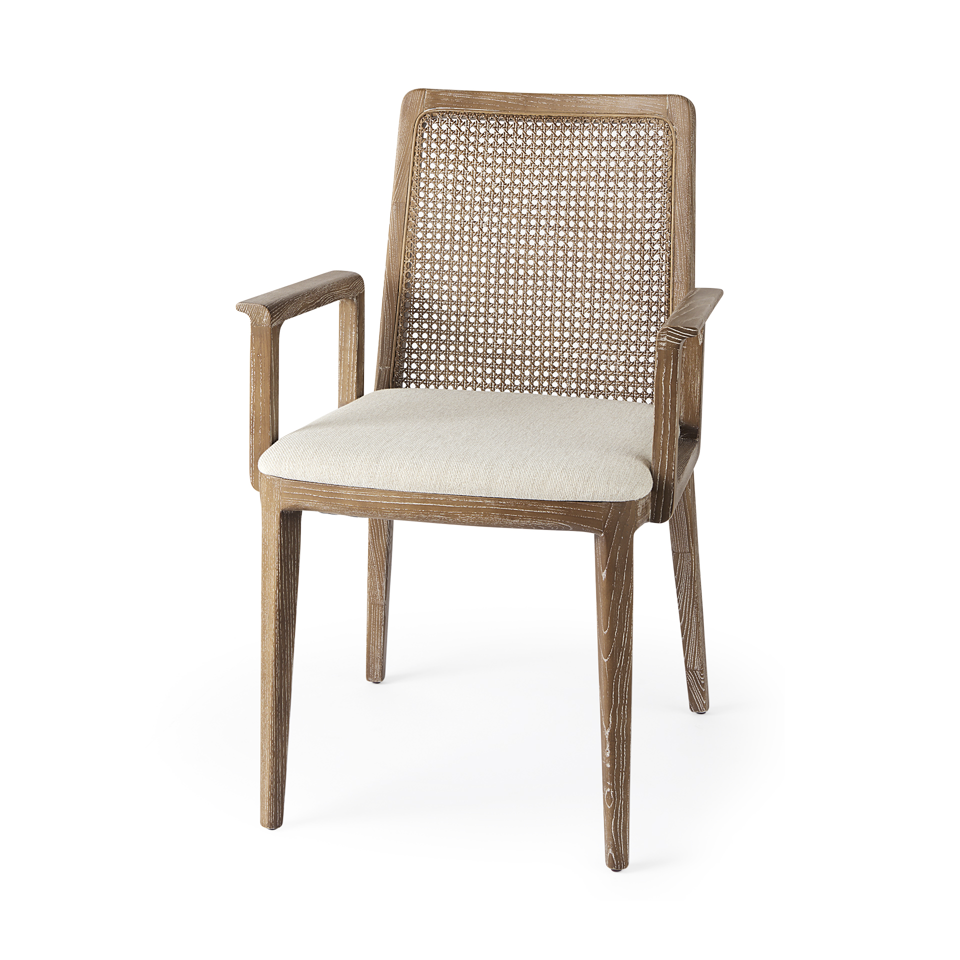 Cream Fabric |Brown Wood (Armchair)