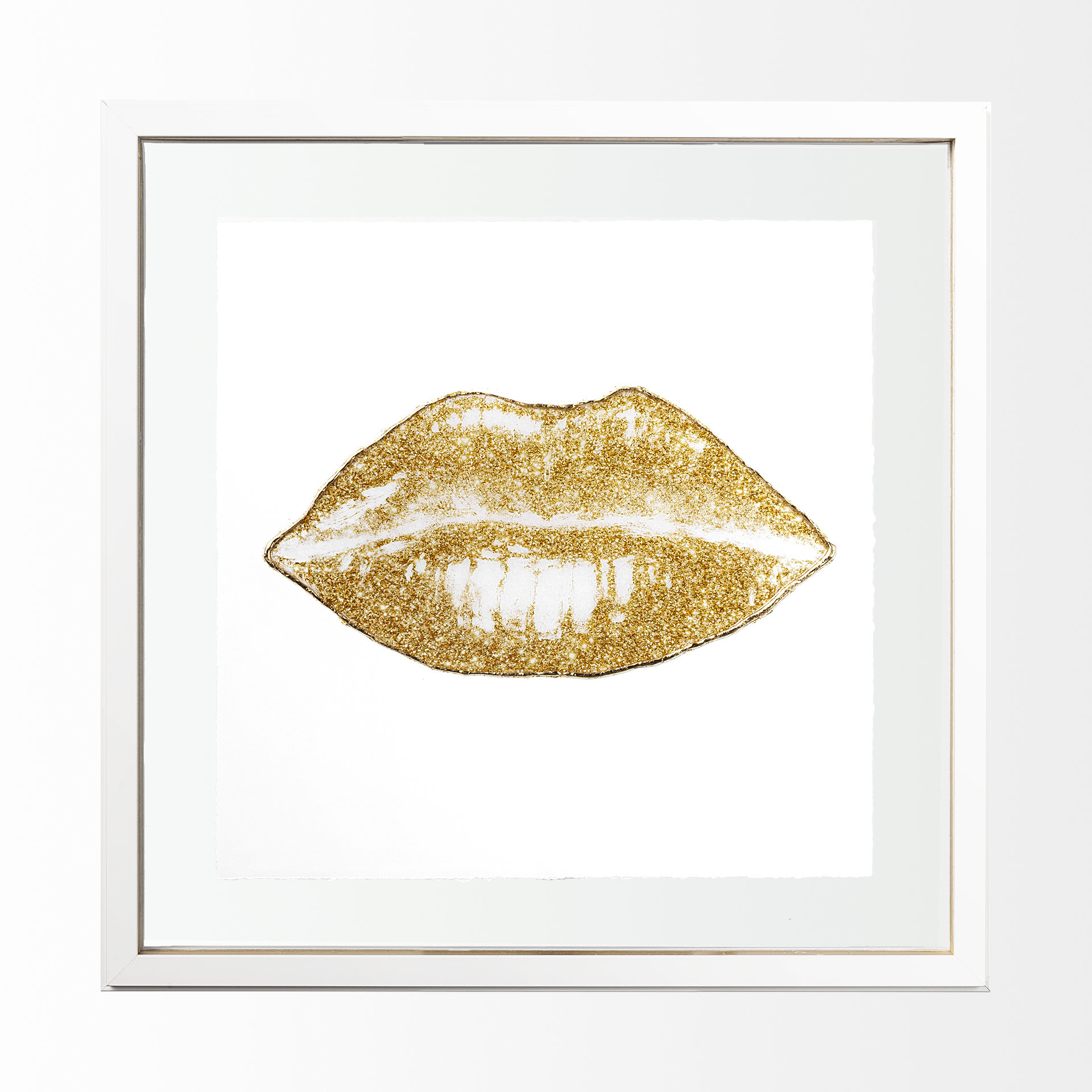 Glitter Lips II Gold (21 x 21)