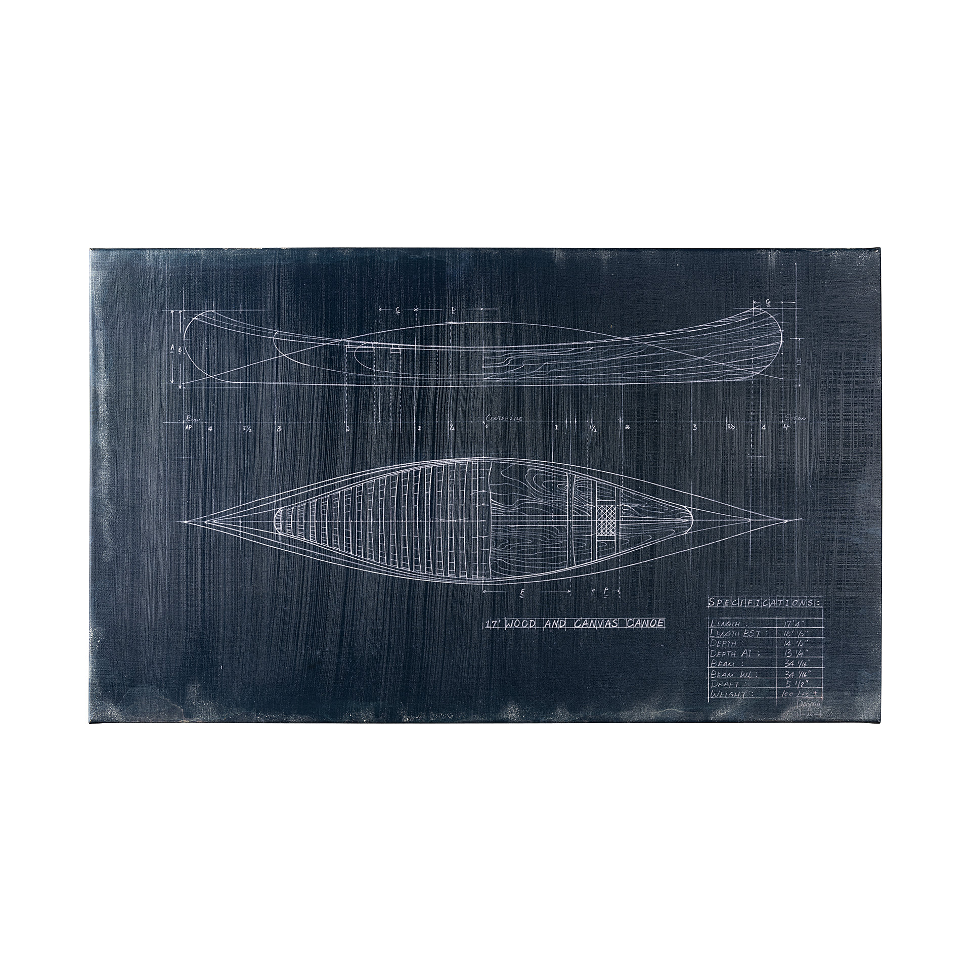Canoe Blueprint (54 x 36)