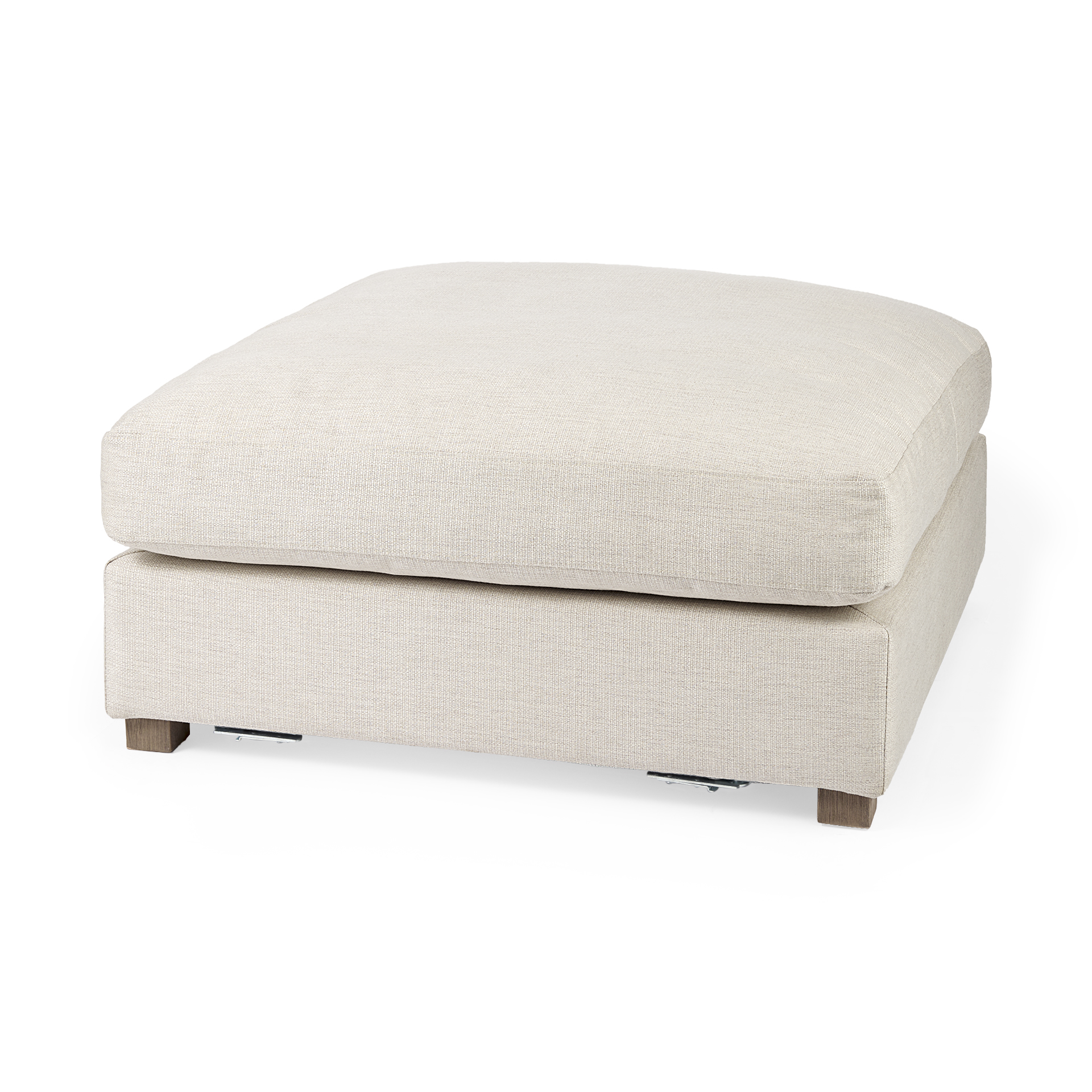 Cream Fabric | Full-Size Ottoman