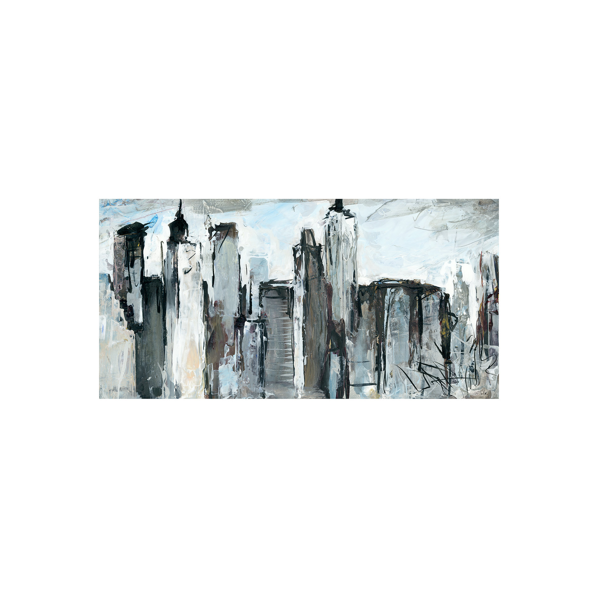 Panorama City Abstract II (40 x 20)