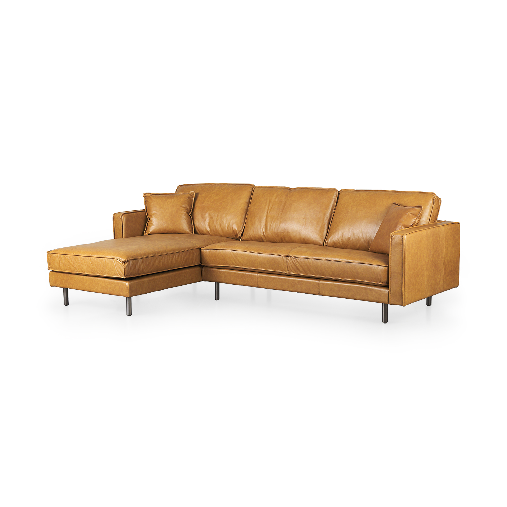 Tan Leather | Left Chaise