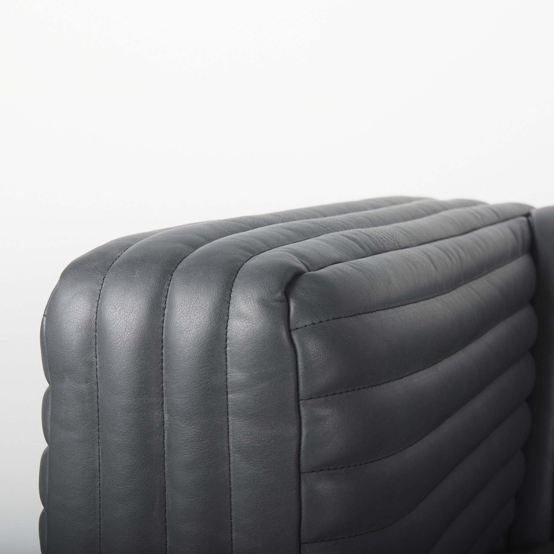 Ricciardo Black Leather Wrapped Three Seater Sofa- store.mercana.com ...