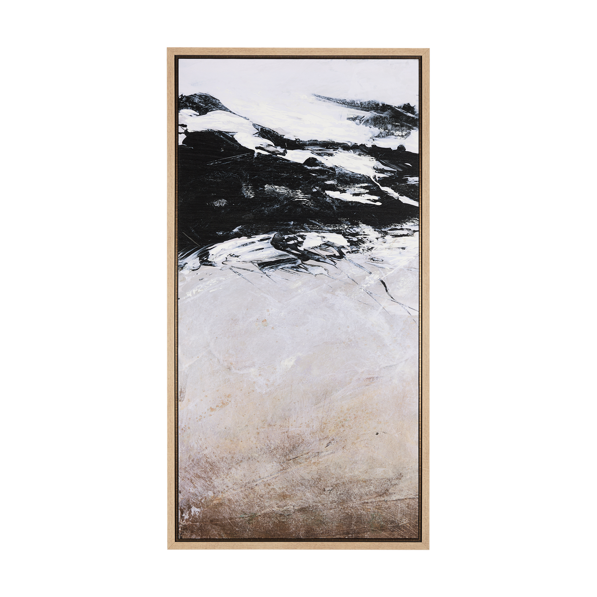 Black Strokes I (30 x 60) Framed