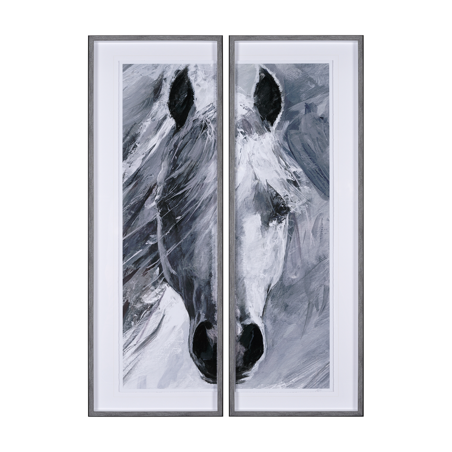 White Horse Portrait (Set of 2) (22 X 42)