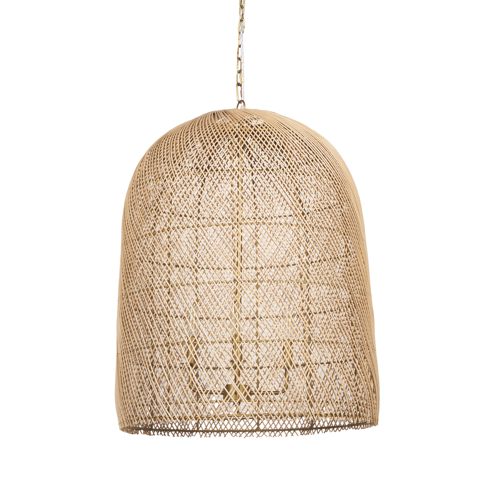 Rattan | Gold Metal | Lantern Shade