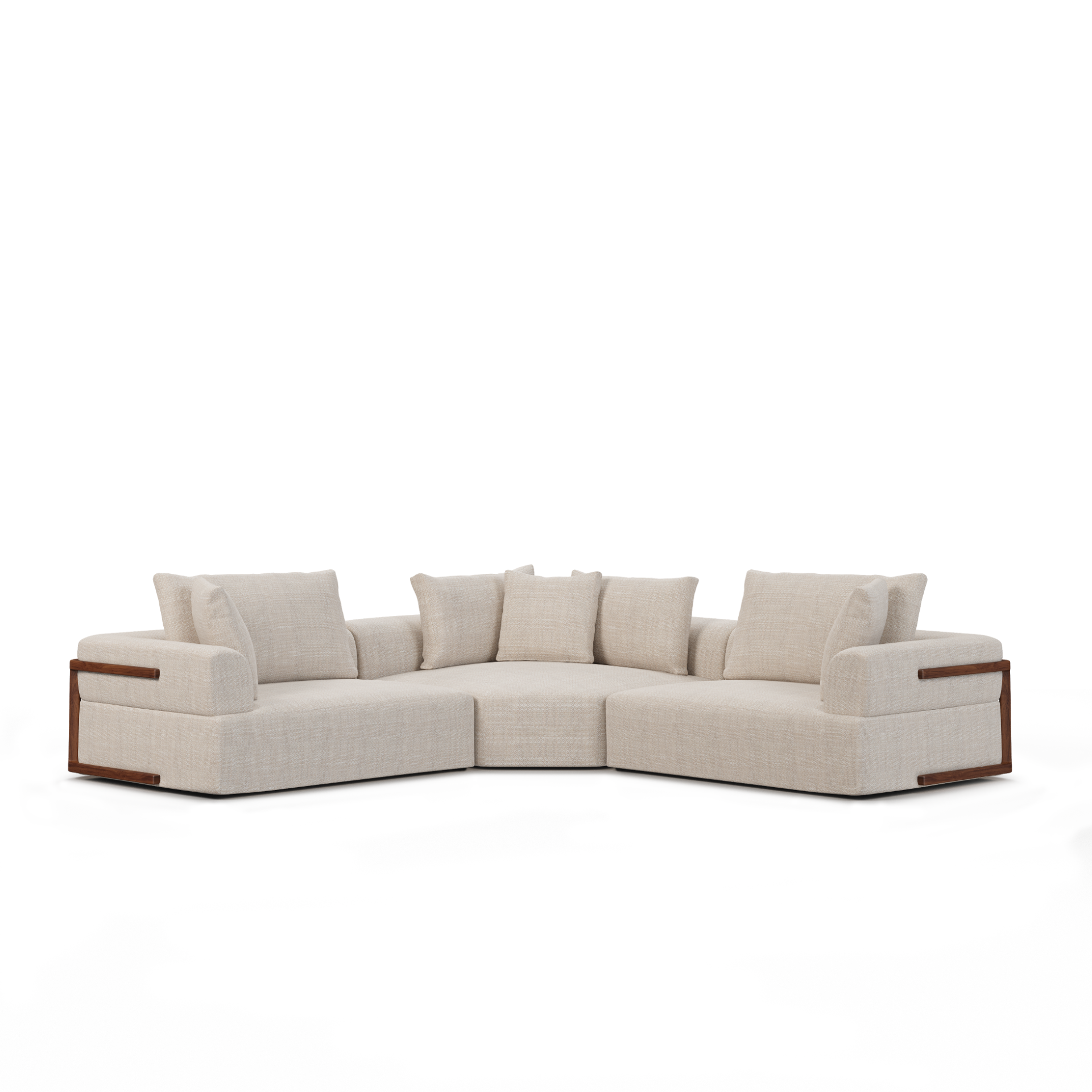 Oatmeal Performance Fabric | 3 Piece Sectional Set A