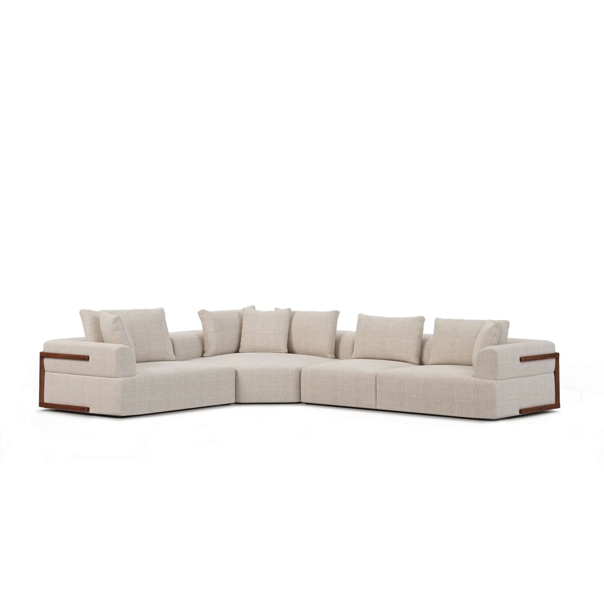 Oatmeal Performance Fabric | 3 Piece Sectional Set B