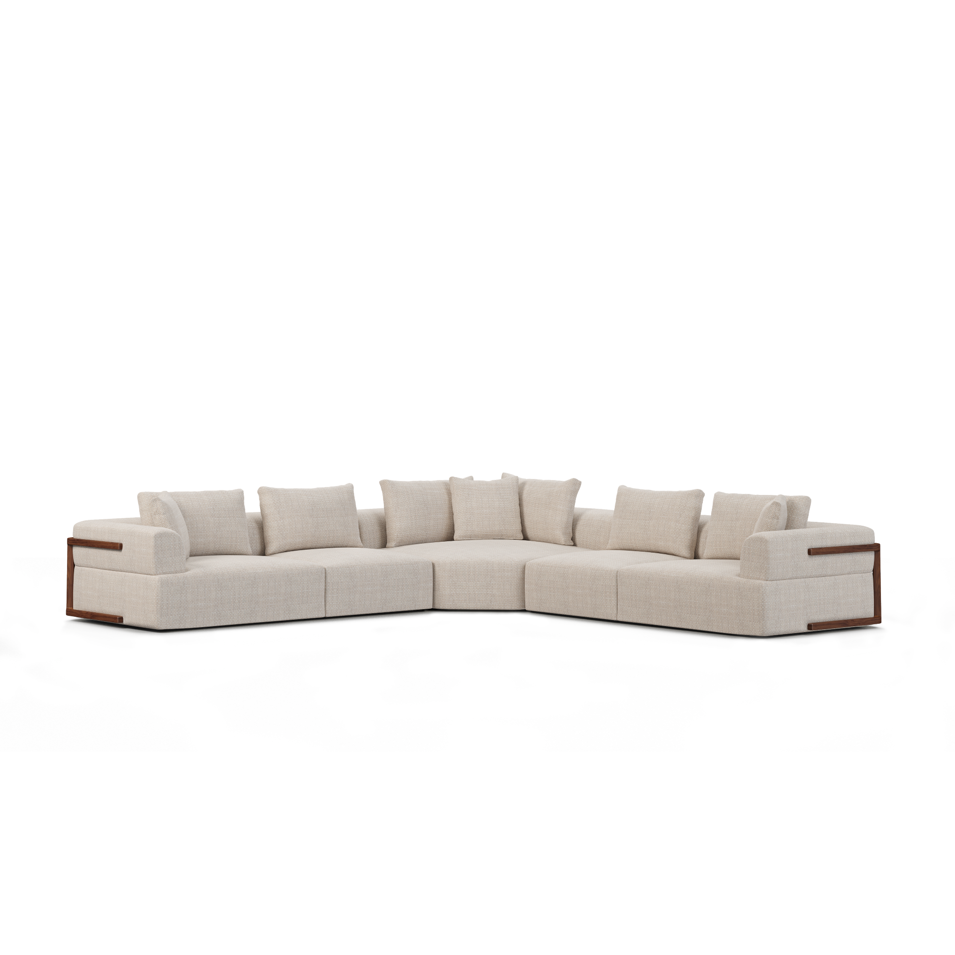 Oatmeal Performance Fabric | 3 Piece Sectional Set D