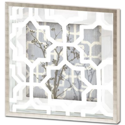 9110 - Silhouette & Pattern V (MC) Jennifer Goldberger Hand Embelished Framed Art Print Matted under Glass