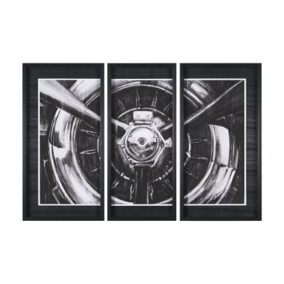 10000 - Vintage Propeller I by Ethan Harper a Hand Embelished Textured Framed Art Print Matted under Glass
