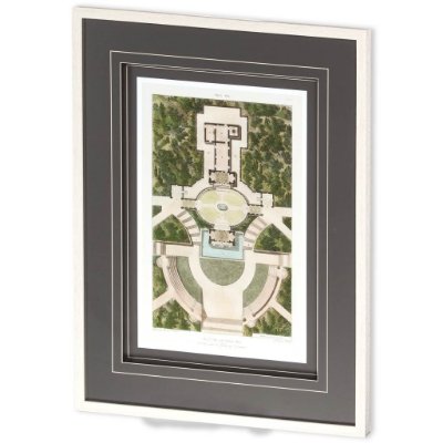 10074 - Plan De La Villa Pia by Mercana Studio a Framed Art Print Matted under Glass