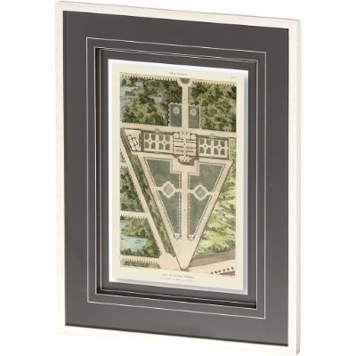 10075 - Plan De La Villa Negroni by Mercana Studio a Framed Art Print Matted under Glass