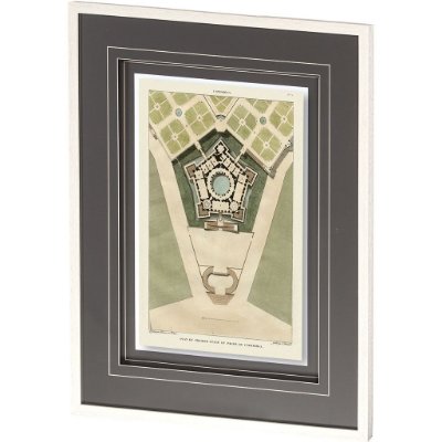 10076 - Plan Du Palais De Caprarola by Mercana Studio a Framed Art Print Matted under Glass