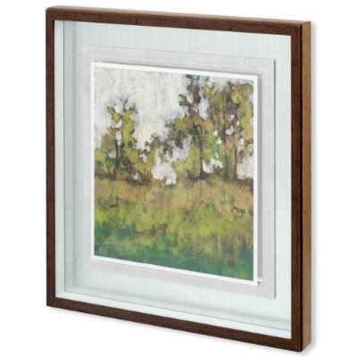 10126 - Meadow Lands I by Jennifer Goldberger Hand Embellished Textured Framed Art Print Matted under Glass