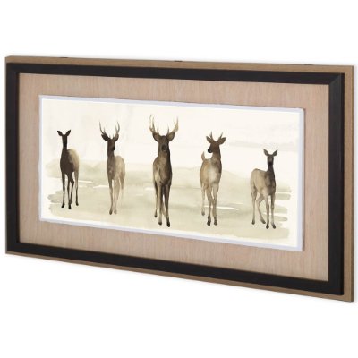 10240 - Deer Line I by Grace Popp a Framed Art Print Matted under Glass