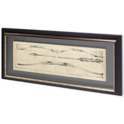 10302 - Custom Arrow Schematic II (MC) by Ethan Harper Hand Embellished Framed Art Print Matted under Glass
