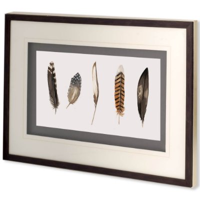 10407 - Red Rock Feathers II by Grace Popp a Hand Embellished Textured Framed Art Print Matted under Glass