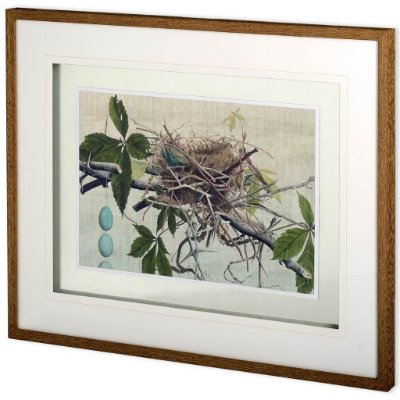 10777 - Custom Nesting I (MC) by John Butler a Hand Embellished Textured Framed Art Print Matted under Glass