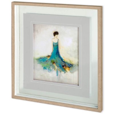 10969 - Romantic Poise I by Lisa Ridgers a Hand Embellished Textured Framed Art Print Matted under Glass