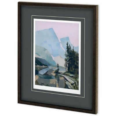 10997 - Distant Blue by PanPan a Framed Art Print Matted under Glass