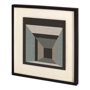 11030 - Geometric Perspective III by June  Vess a Hand Embellished Textured Framed Decograph Art Print