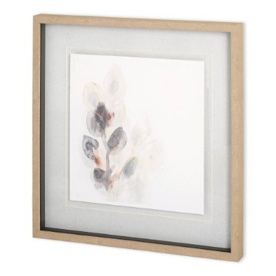 11136 - Seed Pod I by June  Vess a Hand Embellished Textured Framed Art Print Matted under Glass