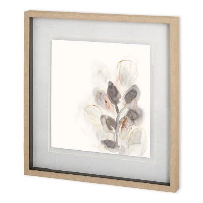 11137 - Seed Pod II by June  Vess a Hand Embellished Textured Framed Art Print Matted under Glass