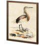 11224 - Custom Antique Heron I by Ferdos Maleki a Hand Embellished Textured Framed Decograph Art Print