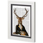 11227 - Custom Deer in Chair by Fab Funky a Framed Art Print Matted under Glass