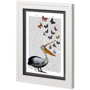11228 - Custom Pelican & Butterflies by Fab Funky a Framed Art Print Matted under Glass