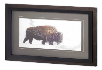 11340 - Across The Snowfield by Wink Gaines a Hand Embellished Textured Framed Art Photo Matted under Glass