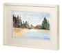 11423 - Evergreen View by Lora Gold a Hand Embellished Textured Framed Art Print Matted under Glass