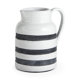 31067 - Harmon II  Large White w/ Charcoal Stripes Ceramic Jug