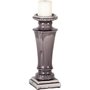 53169 - Kusma Small Gray Gloss Ceramic Table Candle Holder 
