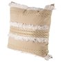56021 - Duston III 22x22 Tan and White Fringe Detail Pillow Cover 