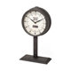 63057 - Attalack II Black Metal Round Face Table Clock 