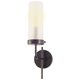 67135 - Bougeoir I I 8x20 Gray Metal Cylindrical Glass Shade Wall Sconce 