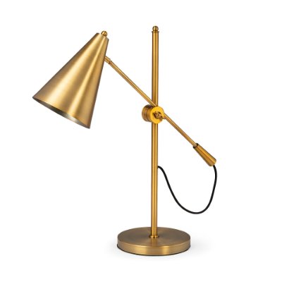65225 - Fragon I (26"H) Gold-Tone Metal Adjustable Cone Shade Table Lamp 