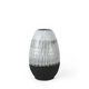 67673 - Tanami II Short Dark Brown/White Glazed Ceramic Vase