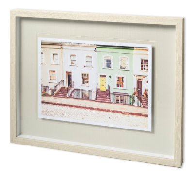 11876 - ChelseHouses All Lined Up by Keri Bevan Hand Embellished Textured Framed Photo Art Print Matted unde