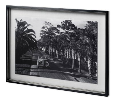11837 - On The Avenue - Hand Embellished Textured Framed Photo Art Print Matted under Glass