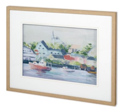 11997 - Home Port I by Mercana Studio a Hand Embellished Textured Framed Art Print Matted under Glass