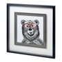 11726 - Bookish Bear by Bella Dos Santos a Hand Embellished Textured Framed Art Print Matted under Glass